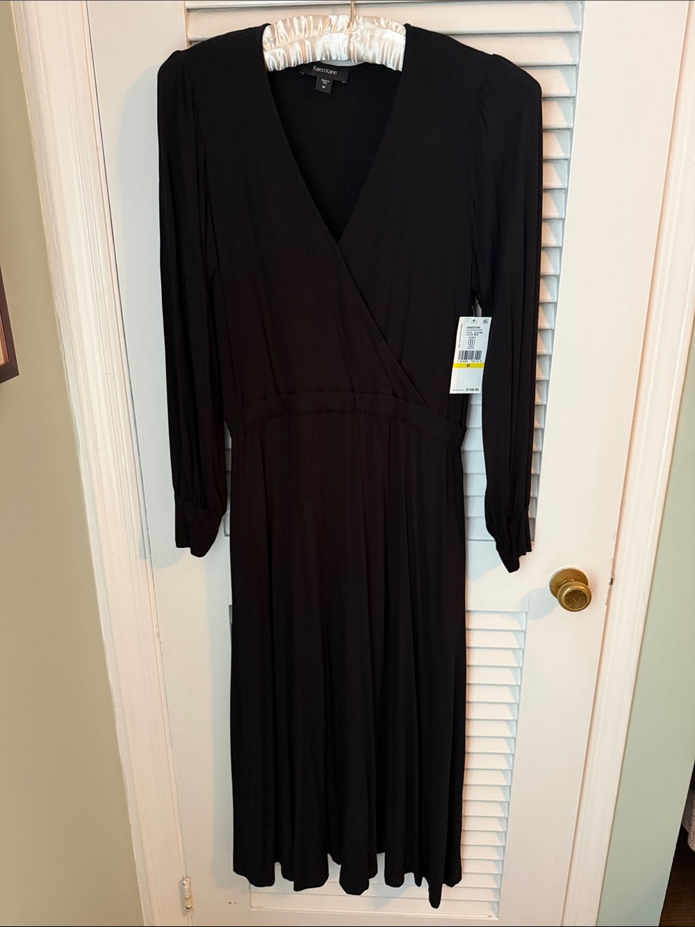 Soft Knit Black Long Sleeve Midi Dress by Karen Kane